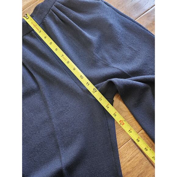 St. John Collection Navy Blue Knit Wool Blend Santana Pants Women's 4 Wide Leg - Picture 4 of 8